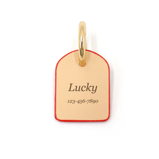 Personalised engraved leather dog name tag