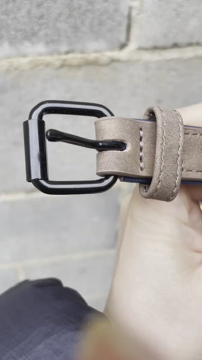 Personalised Plain Dog Collar Faux Leather Padded with Dog Name Engraved