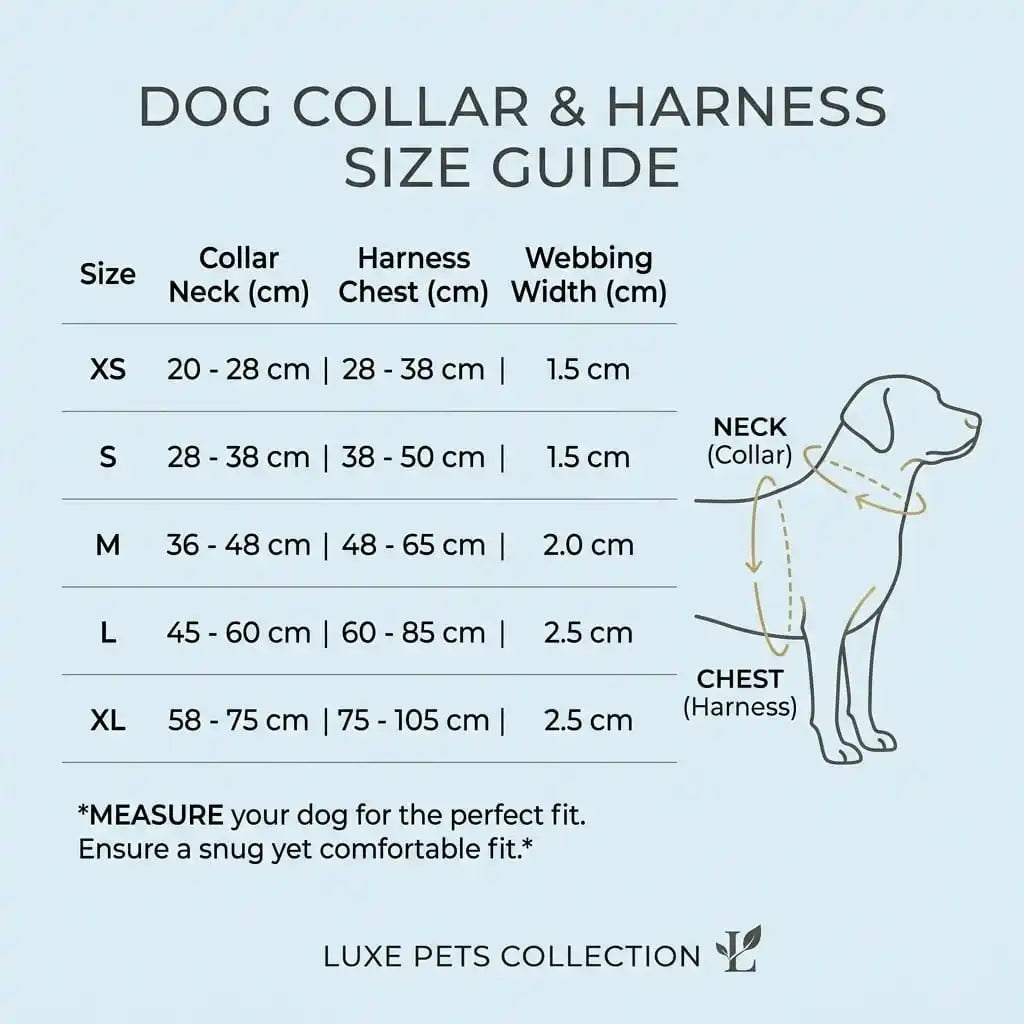 Personalised Dog Collar & Harness Set - Khaki Plaid (Light Blue Theme)