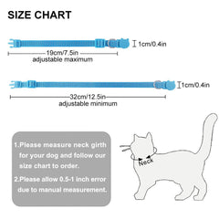 Personalised Cat Collar with Breakaway Buckle, Silent Tag Bell, 8 Bright Colors