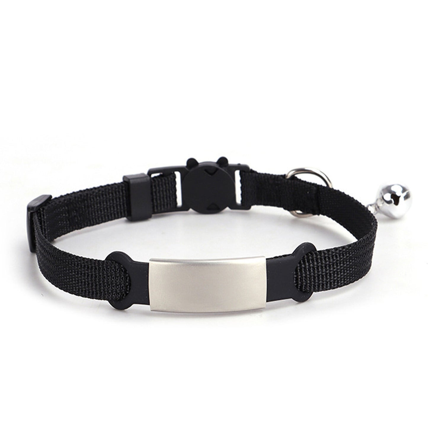 Personalised Cat Collar with Breakaway Buckle, Silent Tag Bell, 8 Bright Colors