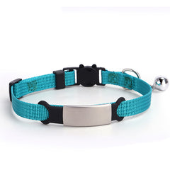 Personalised Cat Collar with Breakaway Buckle, Silent Tag Bell, 8 Bright Colors
