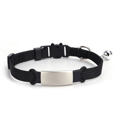 Personalised Cat Collar with Breakaway Buckle, Silent Tag Bell, 8 Bright Colors