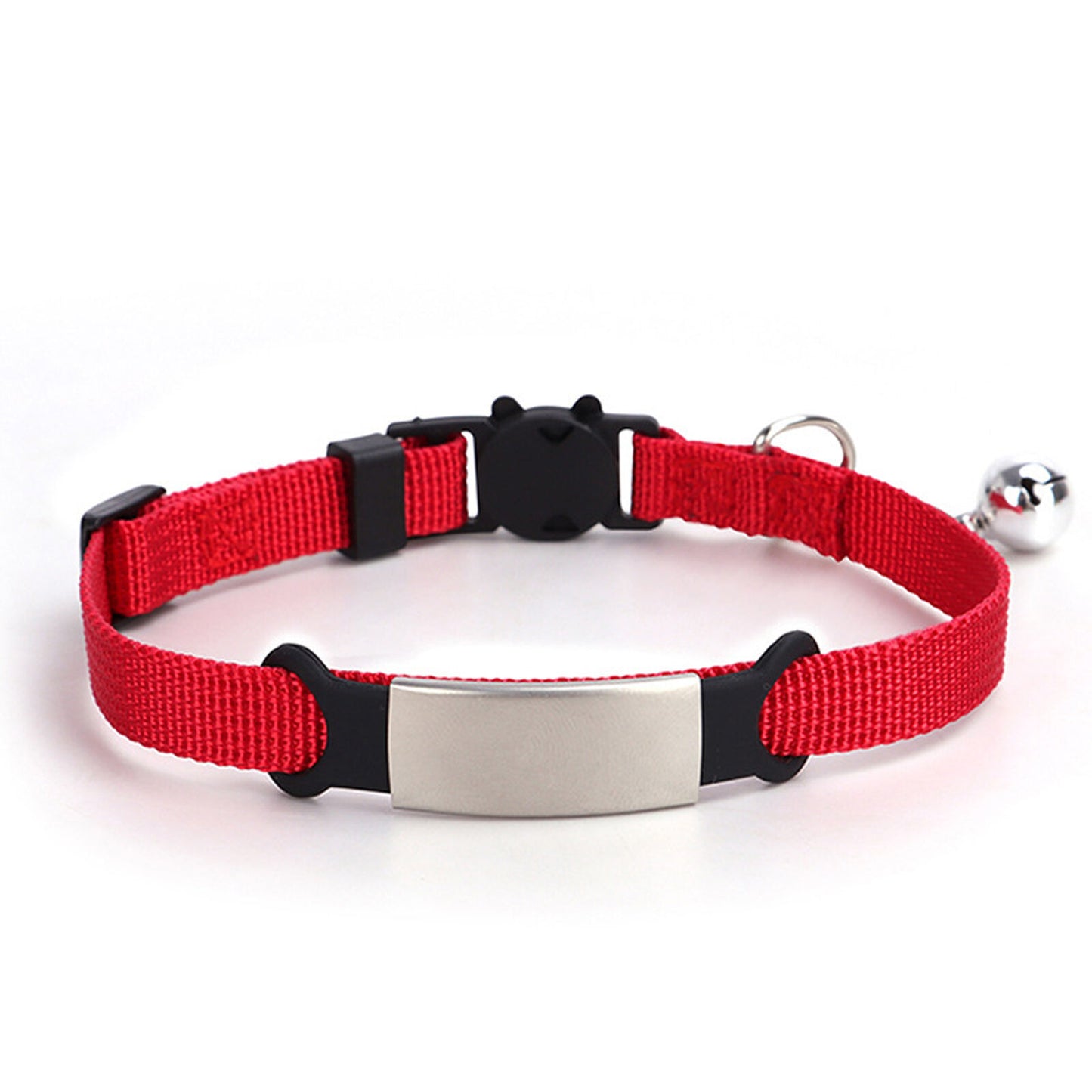 Personalised Cat Collar with Breakaway Buckle, Silent Tag Bell, 8 Bright Colors