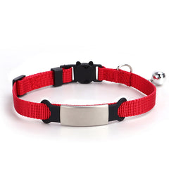 Personalised Cat Collar with Breakaway Buckle, Silent Tag Bell, 8 Bright Colors