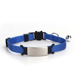 Personalised Cat Collar with Breakaway Buckle, Silent Tag Bell, 8 Bright Colors