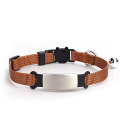 Personalised Cat Collar with Breakaway Buckle, Silent Tag Bell, 8 Bright Colors