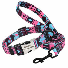Personalized Nylon Dog Collar or Leash Set