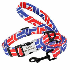 Personalized Nylon Dog Collar or Leash Set