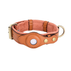 AirTag genuine black dog collar