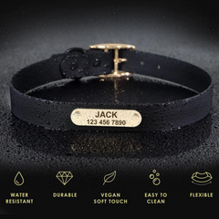 personalized black color dog collar