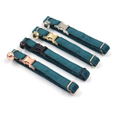 Personalized Thick Velvet Cat Puppy Small Dog Collar with Detachable Bowtie Free Name Engraving