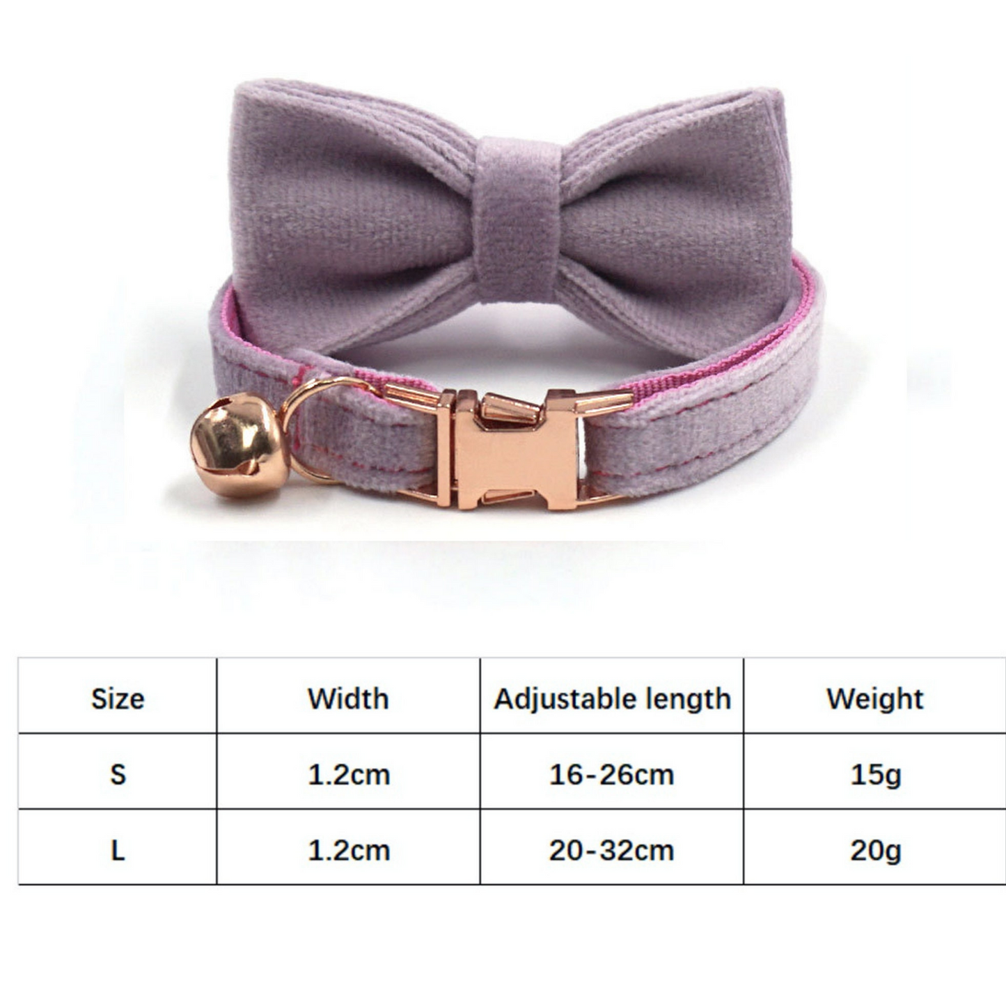 Personalised Thick Velvet Cat Puppy Small Dog Collar with Detachable Bowtie Free Name Engraving