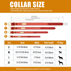 Personalized Engraved Tribal Embroidery Genuine Cow Leather Dog Collar with Custom Name Plate