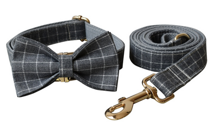 Blue/Gray Plaid Custom Collar