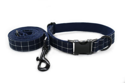 Blue/Gray Plaid Custom Collar