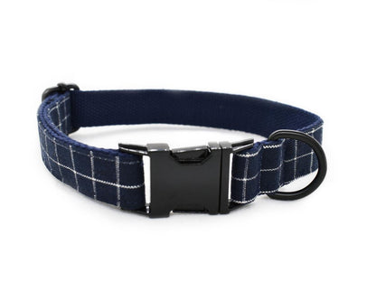 Blue/Gray Plaid Custom Collar