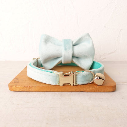 Personalised Thick Velvet Puppy Dog Collar