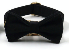 Black Personalized Dog Collar Combo Set