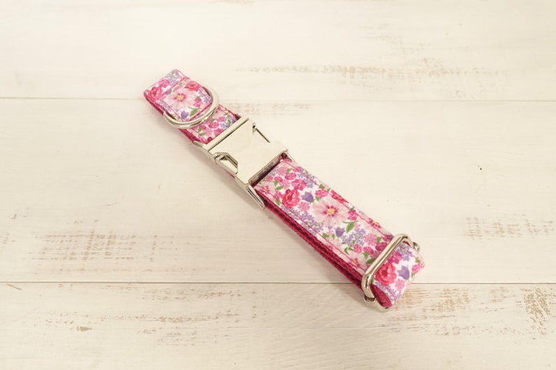 Personalised Bow Tie Floral Dog Collar Set