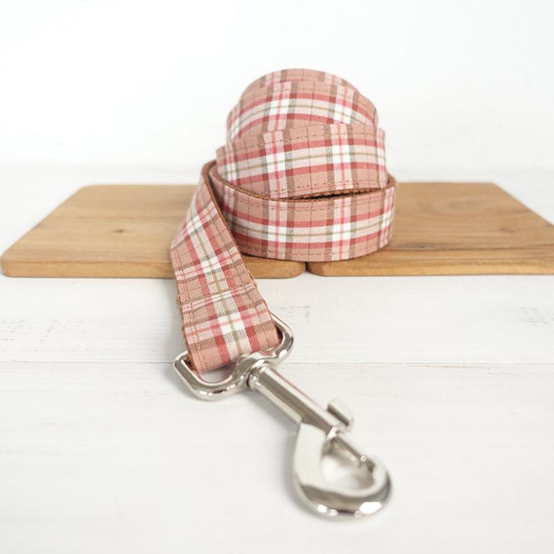 BRITISH Plaid Green Dog Collar Set