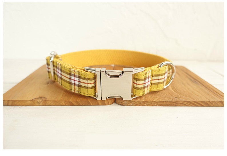 Custom PLAID Cat Dog Collar Combo