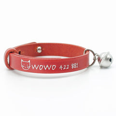 Hand Stamp Italian Soft Leather Dog Collar