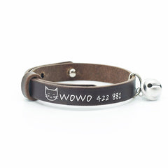 Hand Stamp Italian Soft Leather Dog Collar