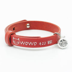 Hand Stamp Italian Soft Leather Dog Collar