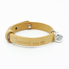 Hand Stamp Italian Soft Leather Dog Collar
