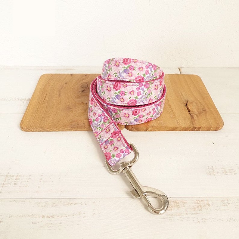 Personalised Bow Tie Floral Dog Collar Set