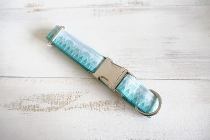 Personalised Blue Mountain Dog Collar Set