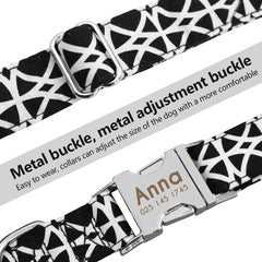 Black and White Dog Collar or Leash Poop Bag