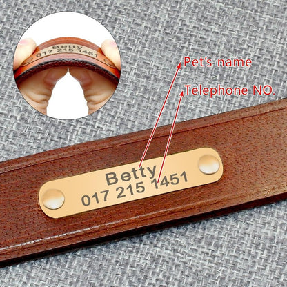 Genuine Leather Personalised Dog collar