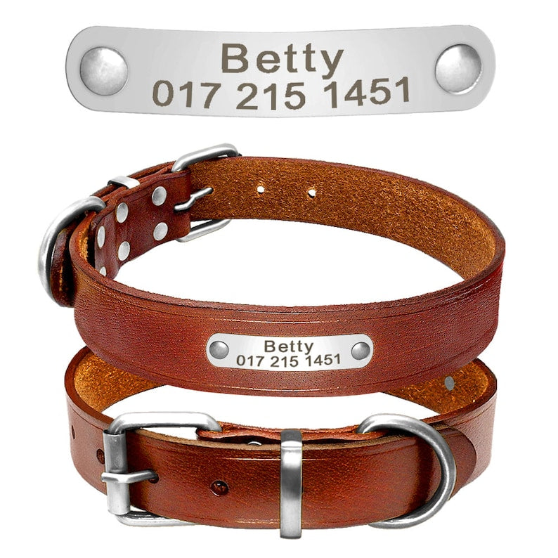 Genuine Leather Personalised Dog collar