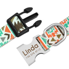 Laser Engraved Nylon Abstract Dog Collar