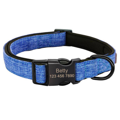 Laser Engraved Plain Customised Dog Collar