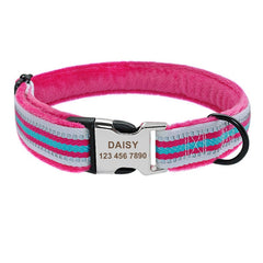 Fur Padded Reflective Custom Dog Collar and Lead