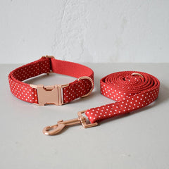 Bow Tie Polka Dot Custom Dog Collar Set