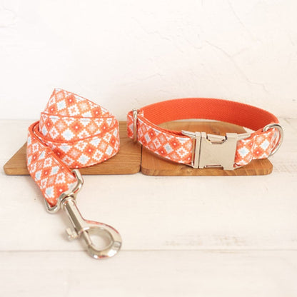Biscuit Pattern Dog Collar/Leash/Bowtie