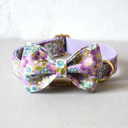 Handmade Personalised Floral Dog Collar Set