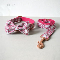 Floral Custom Dog Collar/Leash/Bowtie