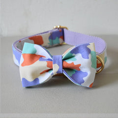 Personalized Camouflage Bow Tie Dog Collar Set