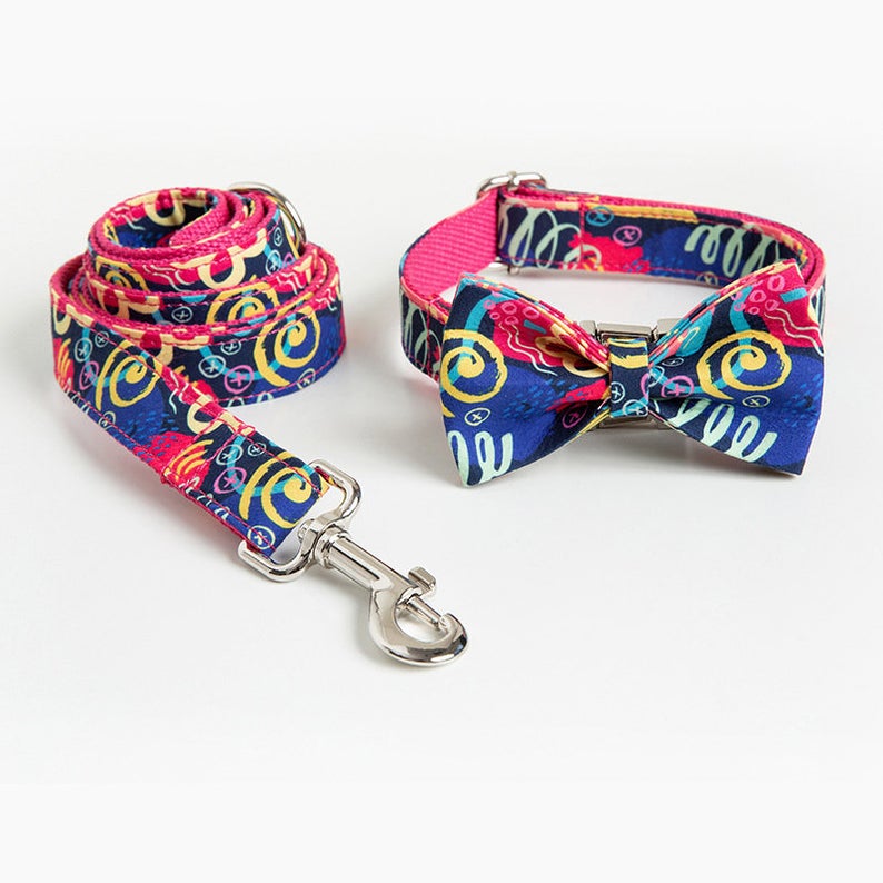Graffiti Design Custom Dog Collar Set
