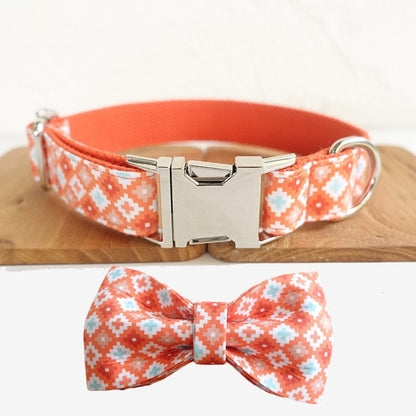 Biscuit Pattern Dog Collar/Leash/Bowtie