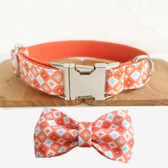 Biscuit Pattern Dog Collar/Leash/Bowtie