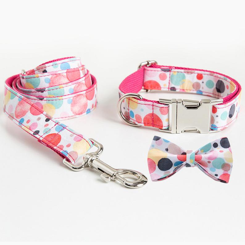 Colorful Bubble Design Collar Bowtie Set