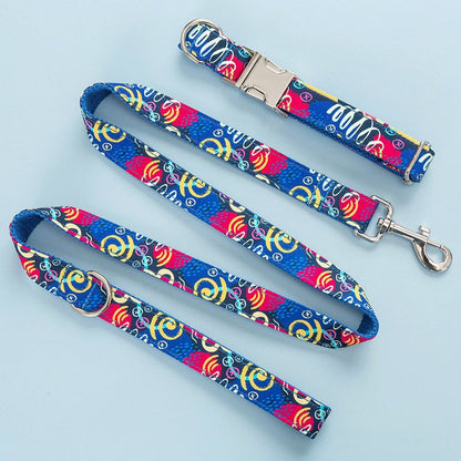 Graffiti Design Custom Dog Collar Set