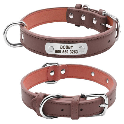 Personalised Laser Engraved Leather Dog Collar