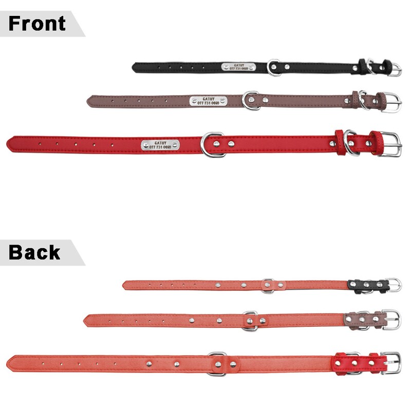Personalised Laser Engraved Leather Dog Collar